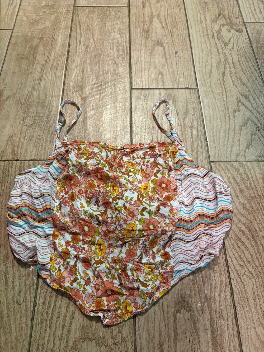 Floral & Stripe crop top